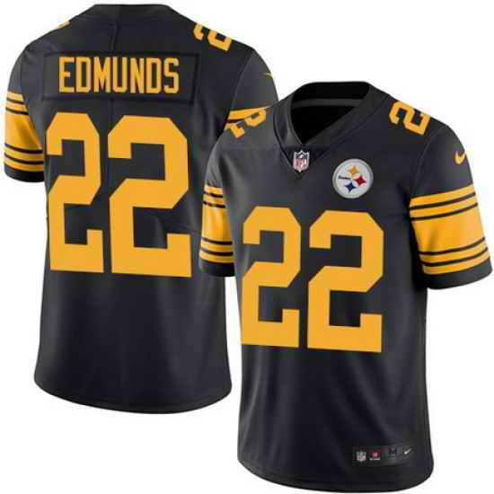 Nike Steelers #22 Terrell Edmunds Black Mens Stitched NFL Limited Rush Jersey